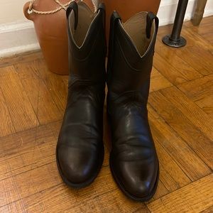 Black Tecovas Cowboy Boots, damaged